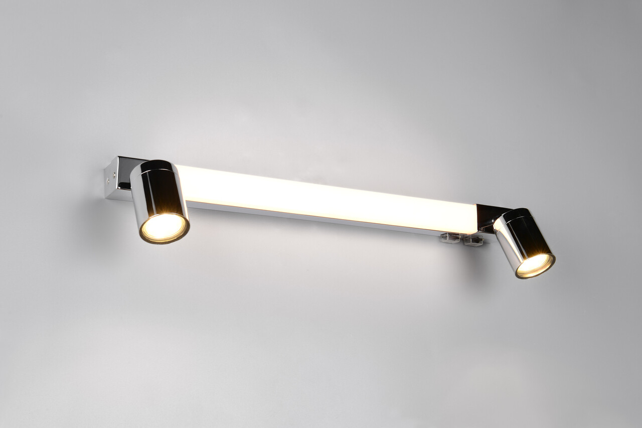 Aplica de perete Enrico, TRIO, 60x6x18 cm, 6.5W / 4.9W, 1x SMD / 2x GU10, metal, argintiu - imagine 7
